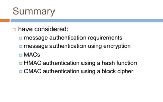 Message Authentication Requirement-MAC | PPT