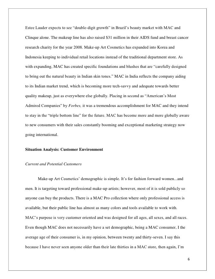 mac cosmetics resume