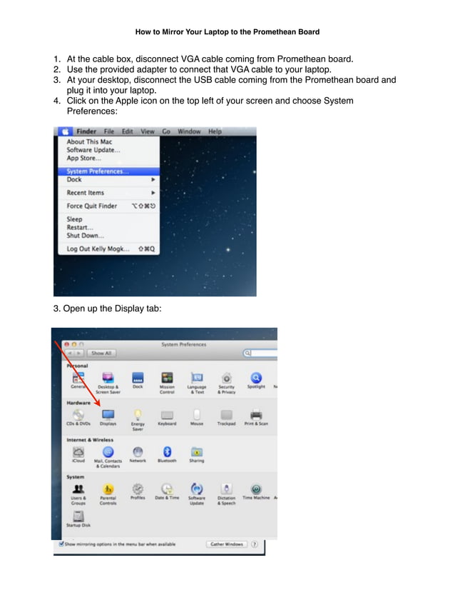 MacBook Air Mirror on promethean activ board PDF