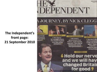 The Independent ’ s front page: 21 September 2010 