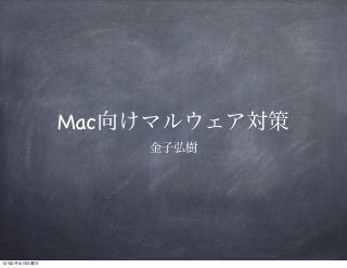 Mac向けマルウェア対策
                  金子弘樹




13年2月10日日曜日
 