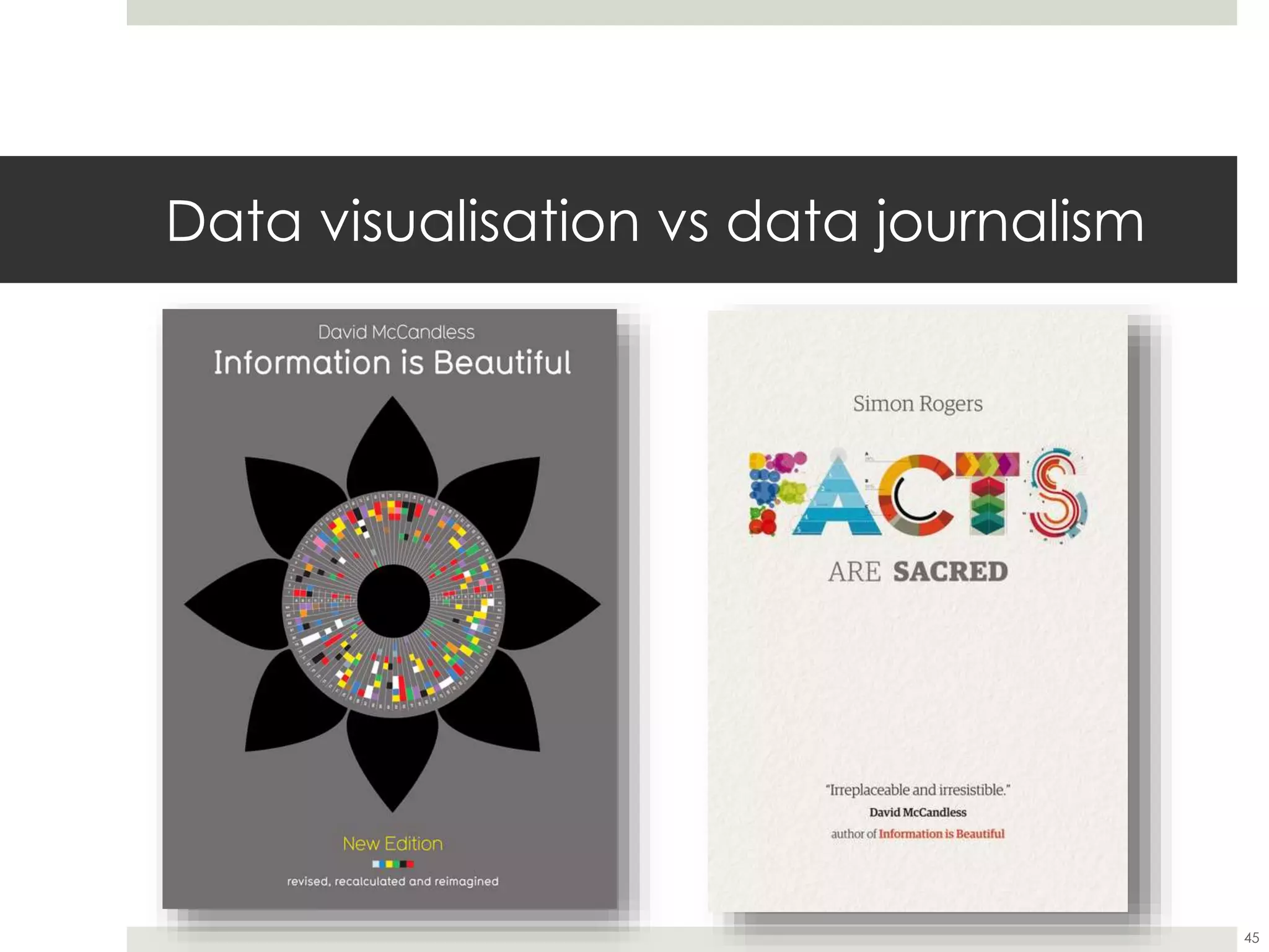 Data visualisation vs data journalism
45
 