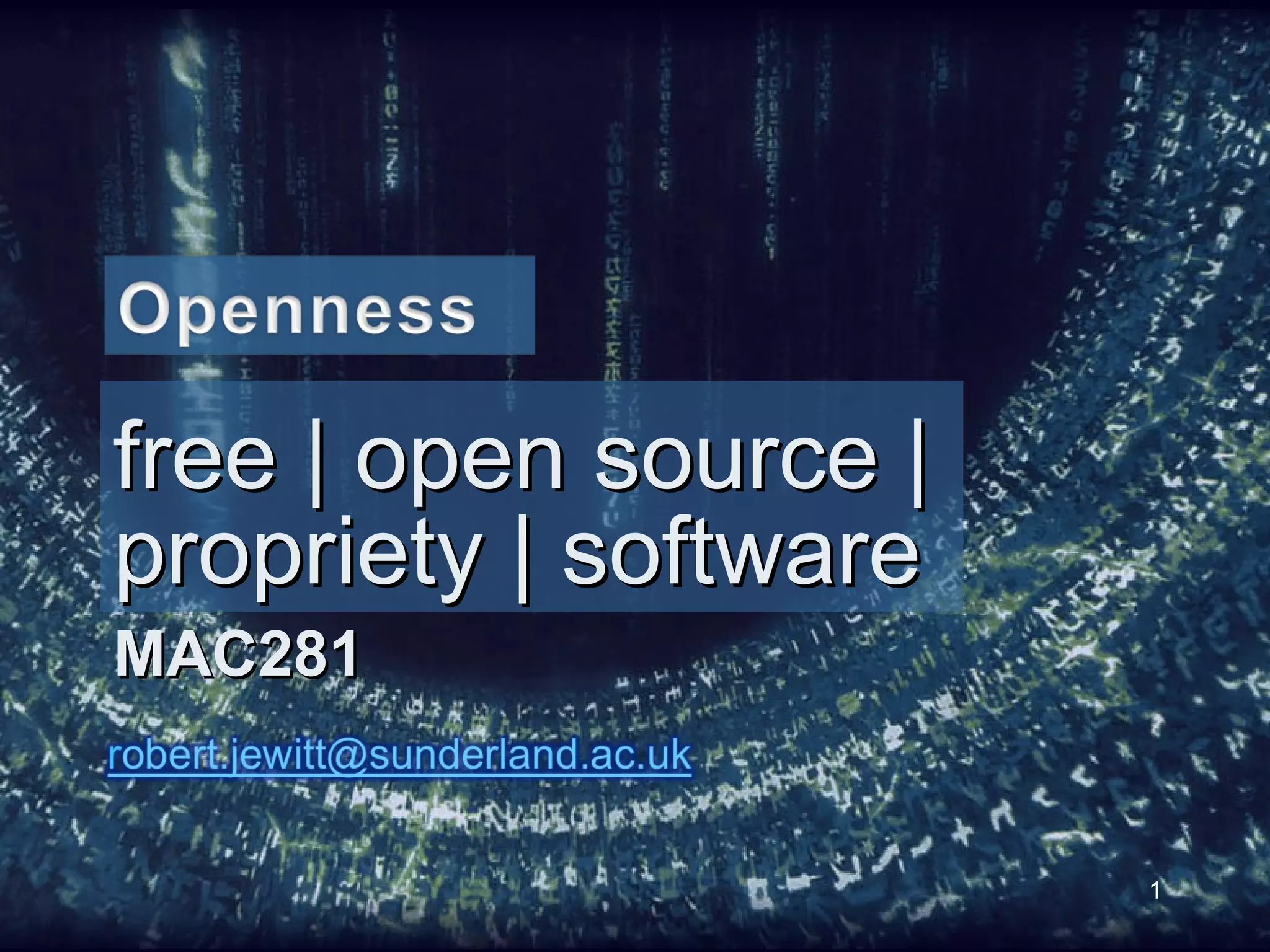 MAC281 free | open source | propriety | software 