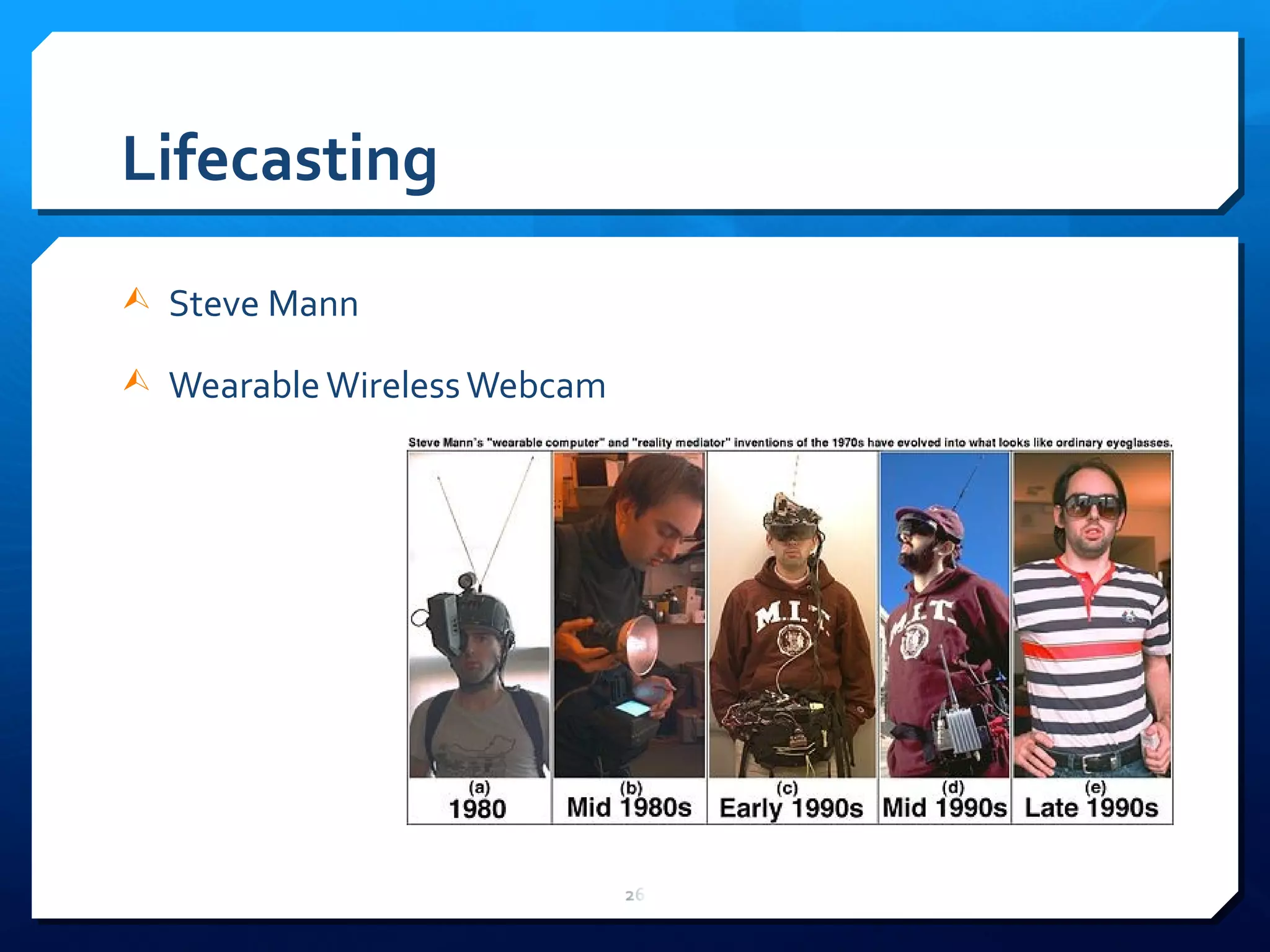 Lifecasting Steve Mann Wearable Wireless Webcam 