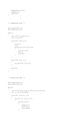 C Program : Sorting : Bubble, | PDF