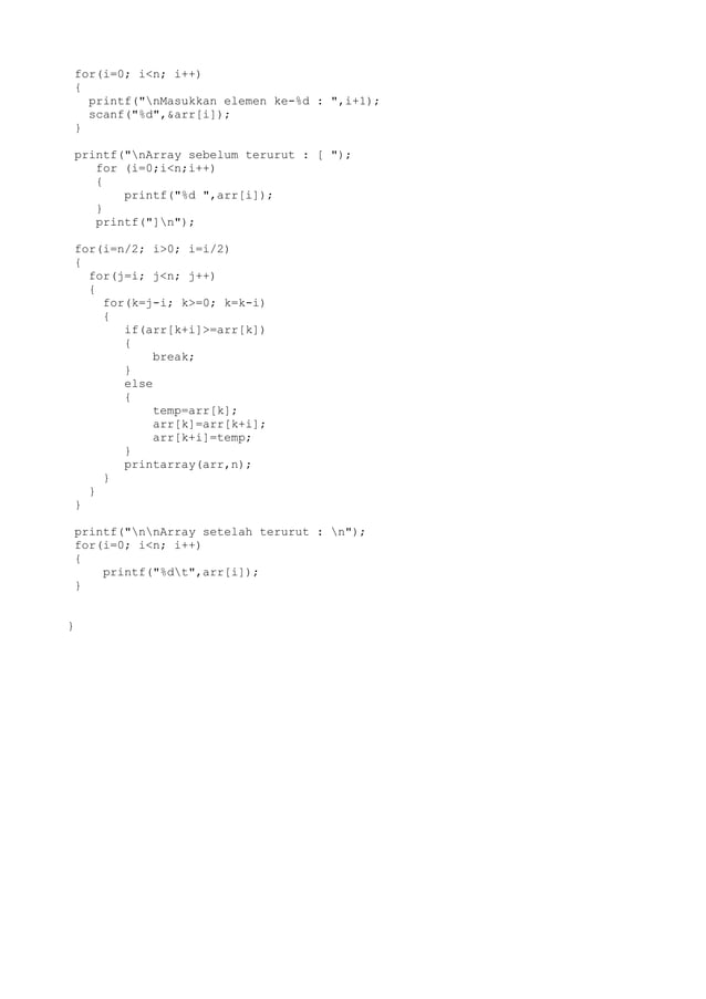 C Program : Sorting : Bubble, | PDF
