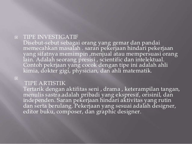 Macam macam tipe kepribadian