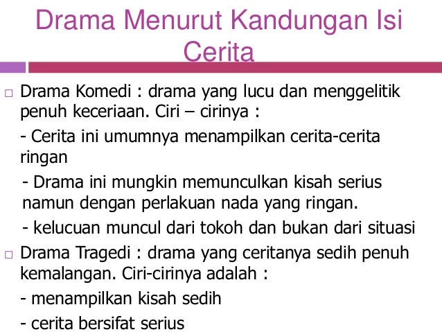 Macam2 drama dan perkembangan drama arab