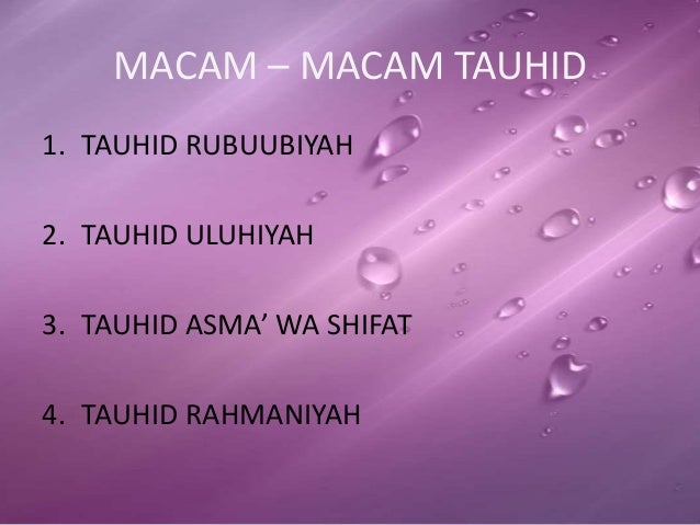 Macam Macam Tauhid
