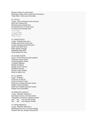 lirik lagu di pondok kecil  Adam White