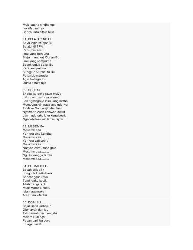 Macam Macam Lagu Sholawat