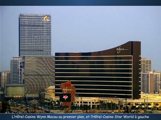 L’Hôtel-Casino Wynn Macau au premier plan, et l’Hôtel-Casino Star World à gauche
 