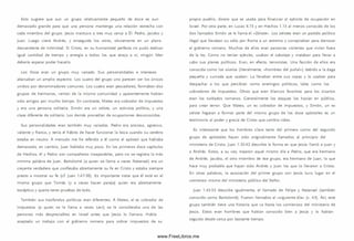 Esto sugiere que aun un grupo relativam ente pequeño de doce es aun
dem asiado grande para que una persona mantenga una relación estrecha con
cada m iem bro del grupo. Jesús mantuvo a tres muy cerca a Él: Pedro, Jacobo y
Juan. Luego viene Andrés, y enseguida los otros, obviamente en un plano
descendente de intim idad. Si Cristo, en su humanidad perfecta no pudo dedicar
igual cantidad de tiempo y energía a todos los que atrajo a sí, ningún líder
debería esperar poder hacerlo.
Los Doce eran un grupo muy variado. Sus personalidades e intereses
abarcaban un am plio espectro. Los cuatro del grupo uno parecen ser los únicos
unidos por denom inadores com unes. Los cuatro eran pescadores, form aban dos
grupos de herm anos, venían de la m ism a com unidad y aparentemente habían
sido amigos por mucho tiem po. En contraste, Mateo era cobrador de im puestos
y era una persona solitaria. Sim ón era un zelote, un activista político, y una
clase diferente de solitario. Los demás procedían de ocupaciones desconocidas.
Sus personalidades eran tam bién muy variadas. Pedro era ansioso, agresivo,
valiente y franco, y tenía el hábito de hacer funcionar la boca cuando su cerebro
estaba en neutro. A menudo me he referido a él com o el apóstol que hablaba
dem asiado, en cam bio, Juan hablaba muy poco. En los prim eros doce capítulos
de Hechos, él y Pedro son com pañeros inseparables, pero no se registra la más
m ínim a palabra de Juan. Bartolomé (a quien se llam a a veces Natanael) era un
creyente verdadero que confesaba abiertamente su fe en Cristo y estaba siempre
presto a m ostrar su fe (cf. Juan 1.47-50). Es importante notar que él está en el
m ism o grupo que Tom ás (y a veces hacen pareja) quien era abiertamente
escéptico y quería tener pruebas de todo.
Tam bién sus trasfondos políticos eran diferentes. A Mateo, el ex cobrador de
im puestos (a quien se le llama a veces Leví) se le consideraba una de las
personas m ás despreciables en Israel antes que Jesús lo llam ara. Había
aceptado un trabajo con el gobierno romano para cobrar im puestos de su
propio pueblo, dinero que se usaba para financiar al ejército de ocupación en
Israel. Por otra parte, en Lucas 6.15 y en H echos 1.13 al menos conocido de los
dos llam ados Sim ón se le llam a el «Zelote». Los zelotes eran un partido político
¡legal que llevaban su odio por Rom a a un extremo y conspiraban para derrocar
el gobierno rom ano. M uchos de ellos eran personas violentas que vivían fuera
de la ley. Com o no tenían ejército, usaban el sabotaje y mataban para llevar a
cabo sus planes políticos. Eran, en efecto, terroristas. Una facción de ellos era
conocida com o los sicarios (literalm ente, «hom bres del puñal») debido a la daga
pequeña y curvada que usaban. La llevaban entre su s ropas y la usaban para
despachar a los que percibían como enemigos políticos, tales com o los
cobradores de im puestos. Otros que eran blancos favoritos para los sicarios
eran los soldados rom anos. Generalmente los ataques los hacían en público,
para crear terror. Que Mateo, un ex cobrador de im puestos, y Sim ón, un ex
zelote llegaran a form ar parte del m ism o grupo de los doce apóstoles es un
testim onio al poder y gracia de Cristo que cam bia vidas.
Es interesante que los hombres clave tanto del primero com o del segundo
grupo de apóstoles hayan sido originalmente llam ados al principio del
m inisterio de Cristo. Juan 1.35-42 describe la form a en que Jesús llamó a Juan y
a Andrés. Estos, a su vez, trajeron aquel m ism o día a Pedro, que era hermano
de Andrés. Jacobo, el otro m iem bro de ese grupo, era herm ano de Juan, lo que
hace muy probable que hayan sido Andrés y Juan los que lo llevaron a Cristo.
En otras palabras, la asociación del prim er grupo con Jesús tuvo lugar en el
com ienzo m ism o del m inisterio público del Señor.
Juan 1.43-55 describe igualmente, el llamado de Felipe y Natanael (tam bién
conocido como Bartolom é). Fueron llam ados al «siguiente día» (v. 43). Así, este
grupo tam bién tiene una historia que va hasta los com ienzos del m inisterio de
Jesús. Estos eran hom bres que habían conocido bien a Jesús y lo habían
seguido desde cerca por bastante tiempo.
www.FreeLibros.me
 
