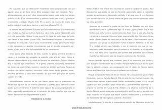 Por supuesto, que esa destrucción instantánea sena apropiada cada vez que
alguien peca, si así fuera com o Dios escogiera tratar con nosotros. Pero,
afortunadamente, no es así. «Sus m isericordias [están] sobre todas sus obras»
(Salm o 145.9). Él es «m isericordioso y piadoso; tardo para la ira, y grande en
m isericordia y verdad» (Éxodo 34.6). Él no quiere «la muerte del impío, sino
que se vuelva el im pío de su cam ino, y que viva» (Ezequiel 33.11).
El ejemplo de Jesús enseñó a Jacobo que la bondad amorosa y la m isericordia
son virtudes que hay que cultivar, tanto (y a veces más) que la indignación justa
y el celo apasionado. Nótese lo que ocurrió. En lugar de pedir fuego del cielo,
«se fueron a otra aldea» (Lucas 9.56). Sencillam ente buscaron y encontraron
hospedaje en otra parte. Fue un poco inconveniente, quizás, pero mucho mejor
y m ás apropiado en aquellas circunstancias que el remedio propuesto por
Jacobo y Juan para la falta de hospitalidad de los sam aritanos.
Unos pocos años después de esto, cuando la iglesia prim itiva empezó a
crecer y el m ensaje del evangelio se extendió m ás allá de Judea, Felipe el
diácono «descendiendo a la cuidad de Sam aria, les predicaba a Cristo» (H echos
8.5). Y ocurrió algo m aravilloso. «Y la gente, unánim e, escuchaba atentamente
las cosas que decía Felipe, oyendo y viendo las señales que hacía. Porque de
m uchos que tenían espíritus inm undos, salían éstos dando grandes voces;
ym uchos paralíticos y cojos eran sanados; así que había gran gozo en aquella
ciudad» (vv. 6-8).
Indudablem ente, m uchos de los que fueron salvos bajo la predicación de
Felipe eran algunas de las m ism as personas a quienes Jesús perdonó cuando
Jacobo quiso incinerarlos. Y podemos estar seguros de que el propio Jacobo se
habrá regocijado grandemente en la salvación de todos aquellos que una vez
habían deshonrado tan flagrantemente a Jesús.
TRON OS EN EL REINO
Mateo 20.20-24 nos ofrece otra vislum bre en cuanto al carácter de Jacobo. Aquí
descubrim os que Jacobo no solo era ferviente, apasionado, celoso e insensible;
tam bién era am bicioso y demasiado confiado. Y en este caso, él y su hermano
Juan se enfrascaron en un furtivo intento de ganar una posición destacada sobre
los otros apóstoles:
Entonces se le acercó la madre de los hijos de Zebedeo con sus hijos,
postrándose ante él y pidiéndole algo. Él le dijo: ¿Qué quieres? Ella le dijo:
Ordena que en tu reino se sienten estos dos hijos m íos, el uno a tu derecha,
y el otro a tu izquierda. Entonces Jesús respondiendo, dijo: No sabéis lo que
pedís. ¿Podéis beber del vaso que yo he de beber, y ser bautizados con el
bautismo con que yo soy bautizado? Y ellos le dijeron: Podem os. Él les dijo:
A la verdad, de mi vaso beberéis, y con el bautism o con que yo soy
bautizado, seréis bautizados; pero el sentaros a mi derecha y a mi izquierda,
no es mío darlo, sino a aquellos para quienes está preparado por mi Padre.
Cuando los diez oyeron esto, se enojaron contra los dos herm anos.
Marcos tam bién registra este incidente, pero él no menciona que Jacobo y
Juan buscaron la intercesión de su madre. Aunque Mateo dice que es ella quien
hace la petición a Jesús, una com paración con el relato de Marcos parece
indicar que fueron sus hijos los que le pidieron que lo hiciera.
Porque comparando Mateo 27.56 con Marcos 16.1, descubrim os que la madre
de Jacobo y Juan se llamaba Salomé. Ella era una de «las m uchas m ujeres... las
cuales habían seguido a Jesús desde Galilea, sirviéndole» (Mateo 27.55), lo que
sugiere que ellas proveían apoyo financiero y probablemente ayudaban a
preparar la com ida (cf. Lucas 8.1-3). Debido a la afluencia económ ica de la
fam ilia, Salomé quizás pudo estar acompañando a sus hijos por un período más
largo, viajando con el grupo que seguía a Jesús a todas partes y ayudando con
las necesidades de tipo logístico, práctico y financiero.
Indudablem ente, la idea de la sorprendente petición de Salom é se incubó en
www.FreeLibros.me
 