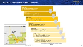 KLGOLD.COM
TSX:KL
NYSE:KL
ASX:KLA
MACASSA – SOUTH MINE COMPLEX BY LEVEL
13
5025 Level
P+P 129,096 Tonnes @ 12.99 g/t Au
M+I 436,000 Tonnes @ 16.6 g/t Au
5300 Level
P+P 180,894 Tonnes @ 18.15 g/t Au
M+I 219,000 Tonnes @ 22.0 g/t Au
5400 Level
P+P 170,968 Tonnes @ 13.85 g/t Au
M+I 202,000 Tonnes @ 20.2 g/t Au
5600 Level
P+P 845,422 Tonnes @ 22.38 g/t Au
M+I 216,000 Tonnes @ 17.7 g/t Au
5700 Level
P+P 546,266 Tonnes @ 30.53 g/t Au
M+I 125,000 Tonnes @ 23.6 g/t Au
*Drawing not to scale
5800 Level
P+P 224,580 Tonnes @ 28.13 g/t Au
M+I 105,000 Tonnes @ 18.8 g/t Au
6100 Level and Below
P+P 230,696 Tonnes @ 28.11 g/t Au
M+I 107,000 Tonnes @ 17.3 g/t Au
Small reserve/resource base below 6100 Level – remains open to depth and
along strike
 