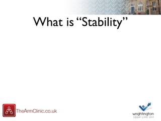 What is “Stability”
 