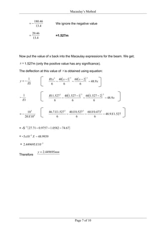 Macaulay's Method & Poisson's Ratio | DOC