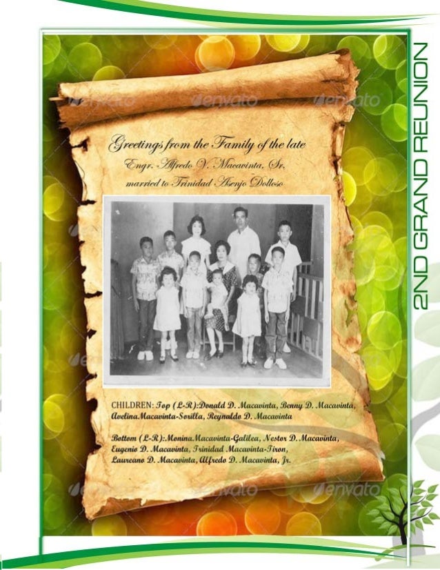 2nd Familia Macavinta Grand Reunion Souvenir Program