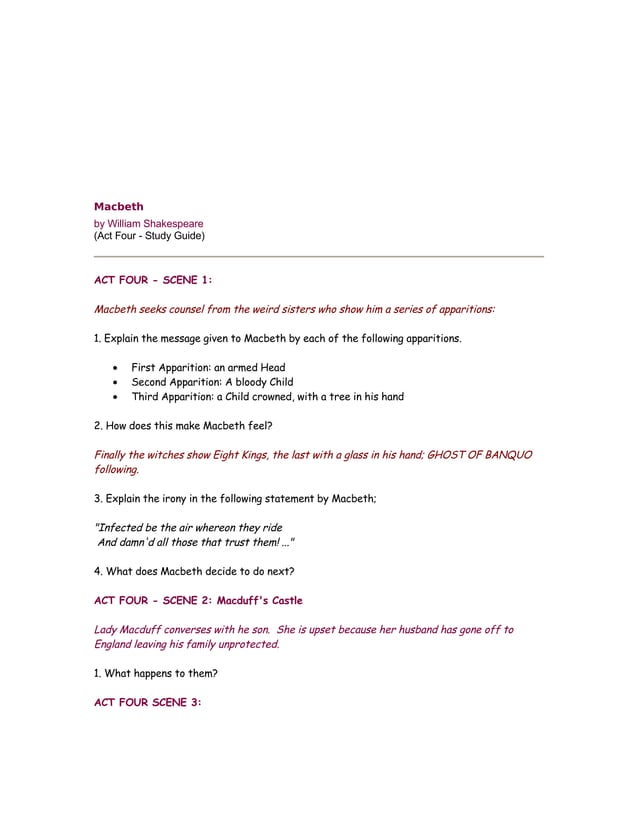 Macbeth Study Guide macbeth-study-guide