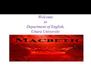 Welcome
to
Department of English,
Uttara University
 