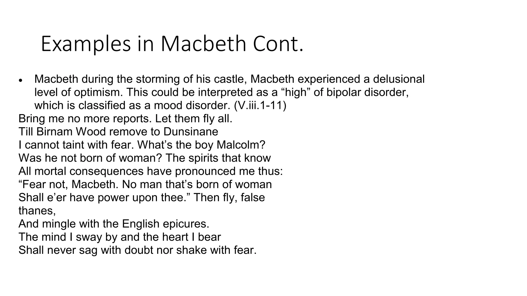 Macbeth psychological profiling- mood disorders | PPTX | Mental Health ...