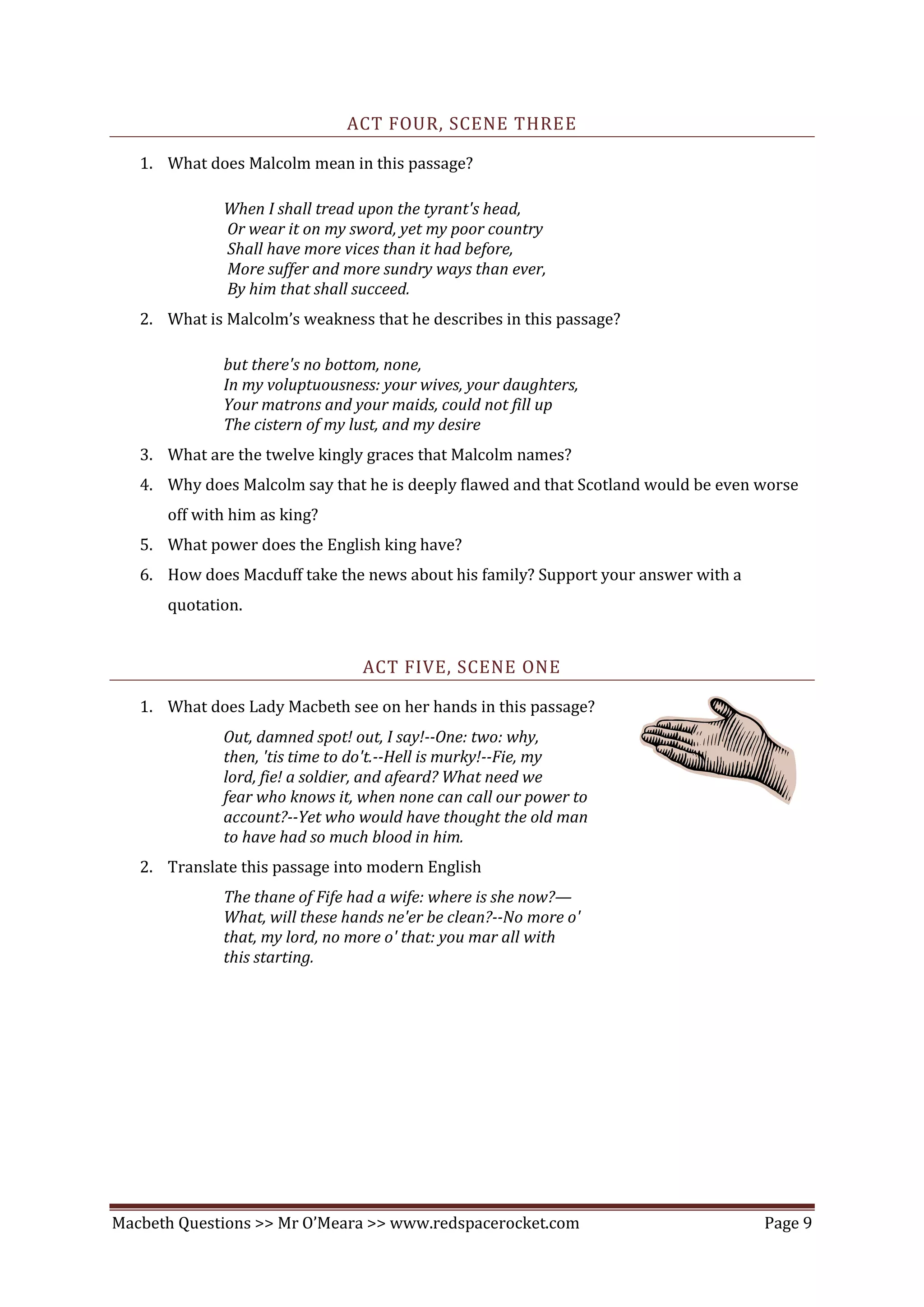 Macbeth Comprehension Questions