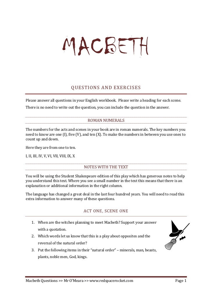 Macbeth Comprehension Questions