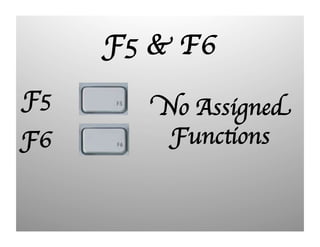F5 F6
F5
No Assigned
F6
Functions