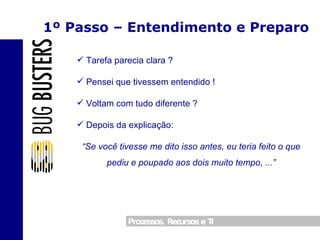 1º Passo – Entendimento e Preparo Tarefa parecia clara ? Pensei que tivessem entendido ! Voltam com tudo diferente ? Depois da explicação:  “ Se você tivesse me dito isso antes, eu teria feito o que pediu e poupado aos dois muito tempo, ...” 