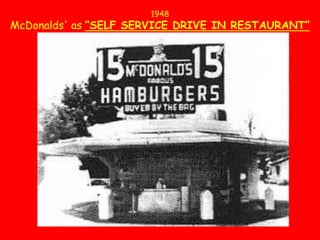 1948McDonalds' as “SELF SERVICE DRIVE IN RESTAURANT”
