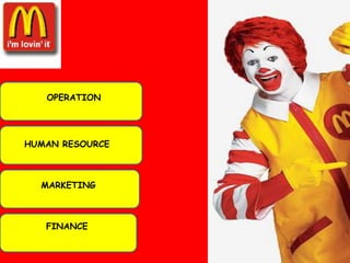 OPERATIONHUMAN RESOURCEMARKETINGFINANCE