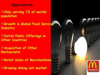 WeaknessesWeak product developmentDissatisfied franchiseeValue/Premium ItemsSlow revenue and income growth