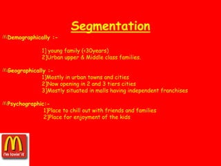 ThreatsIncreased Competition from Various IndustriesHealth Conscious Consumer TrendValue-Conscious Consumer TrendSaturation  in fast-food MarketSlow Growth in Sandwich SegmentPrice War Business PracticesChanging demography