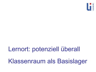 Klassenraum als Basislager Lernort: potenziell überall 