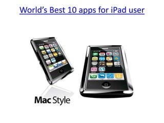 World’s Best 10 apps for iPad user
 