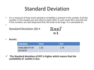 Macd vs kfc statistical analysis | PPTX