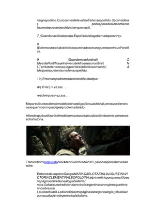 Casi de otros
De como es necesario el reconocimiento de la
descripción cuantitativa

El 27 de noviembre la SCJN presentaba un informe sobre
Homicidios Dolosos Consumados durante el año 2010 en
CABA.

Clarín titulaba "Reconoce la Corte el aumento de la
inseguridad durante 2012". En realidad los datos de 2012
no los tiene Clarin ni la SCJN ni nadie.

En todo el mundo los datos en general no superan la
barrera del 2008 y esto se debe a un complejísimo sistema
muy duro de roer, que no es necesario tratarlo acá, aunque
el tema del manejo y verificación de datos tiene tanta
importancia como la verificación de la respuesta obtenida al
resolver un sistema de ecuaciones.

Se que este laburo se hizo totalmente a pulmón, contando y
anotando expediente por expediente con cuatro estudiantes
becarios de abogacía.

Es, hasta donde se la primera presentación de la SCJN con
 