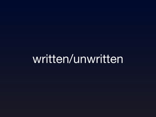 written/unwritten 