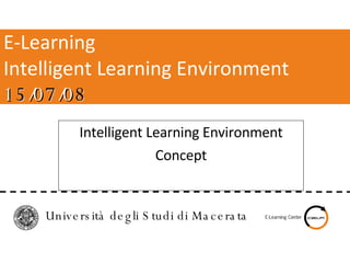 Intelligent Learning Environment Concept 