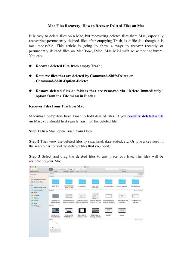 Mac Deleted File Recovery Free Mac Deleted File Recovery Free
