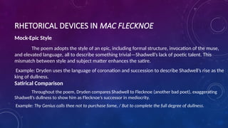 Mac Flecknoe by John Dryden as a mock heroic poem.pptx