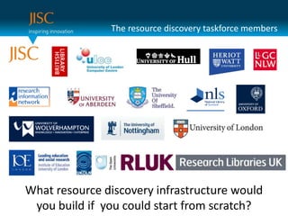The resource discovery taskforce membersWhat resource discovery infrastructure would you build if  you could start from scratch?