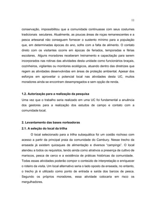 Implantação de trilhas subaquáticas 