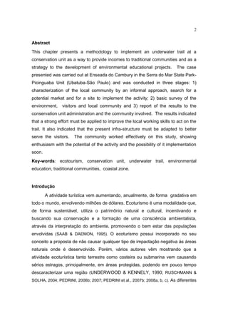 Implantação de trilhas subaquáticas 
