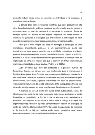 Implantação de trilhas subaquáticas 