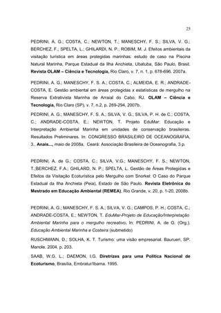 Implantação de trilhas subaquáticas 