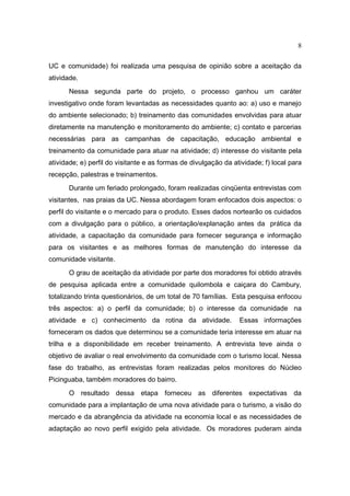 Implantação de trilhas subaquáticas 