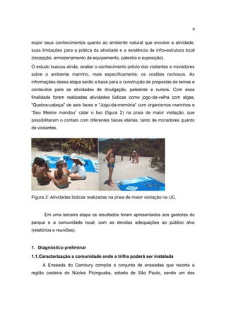 Implantação de trilhas subaquáticas 