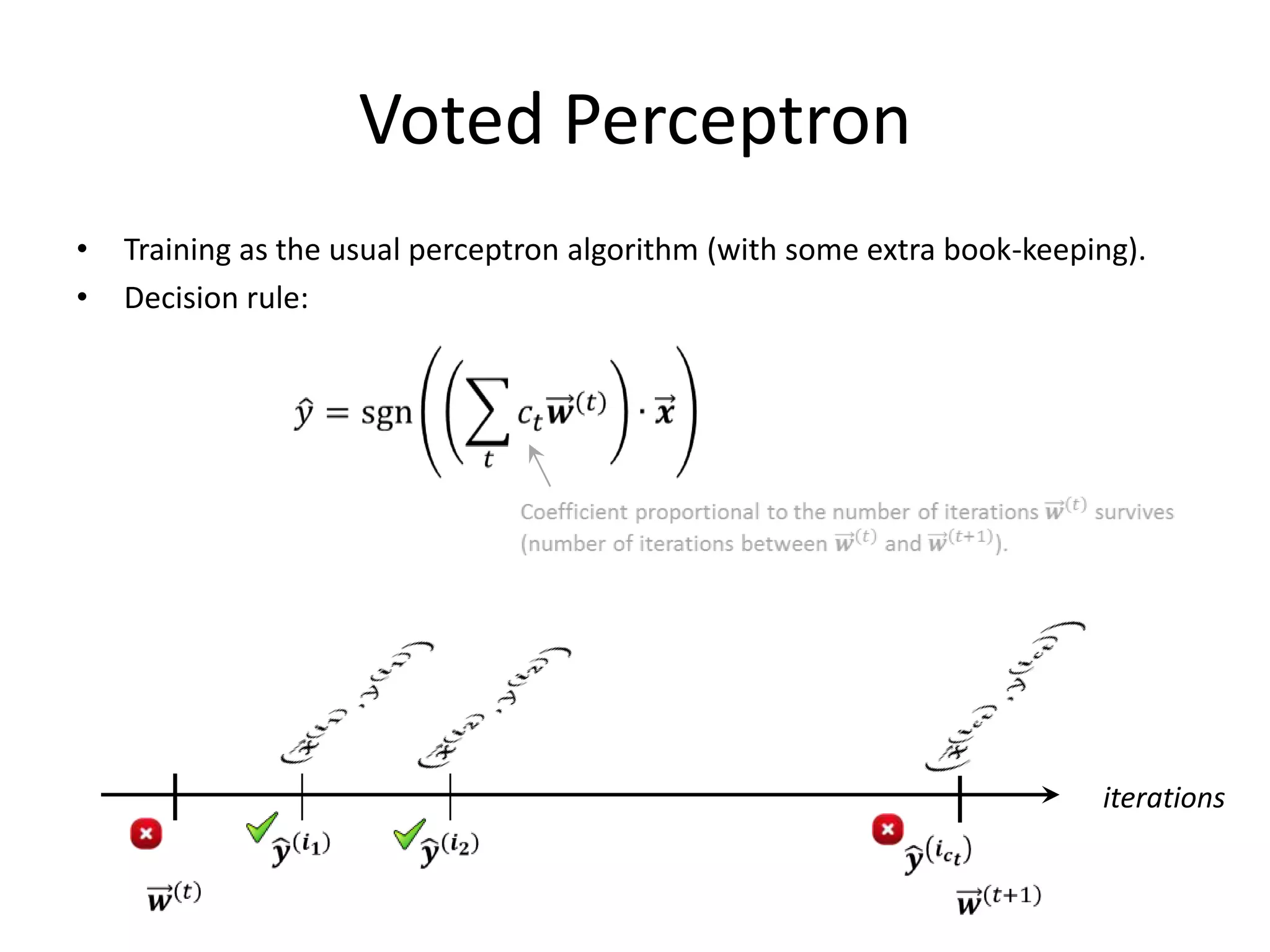 First: Perceptron Update Rule

Simplification:
Lines pass through origin.




                                   +




            +
                −            + −
                                                    71
 