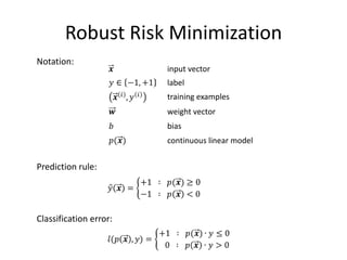 Winnow Algorithm

  iteration (epoch).




                  Normalizing constant.



                         Multiplicative
                         update.


   return parameters

                                          86
 